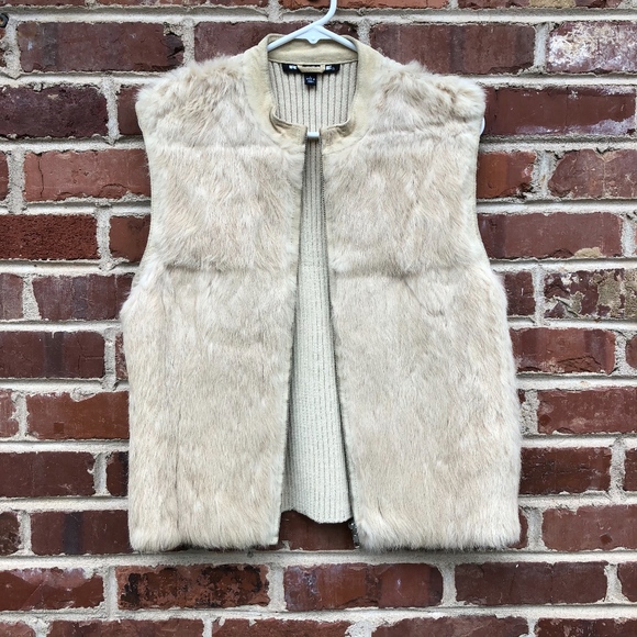 Revue Jackets & Blazers - Revue Suede and Rabbit Fur Vest Size L Large